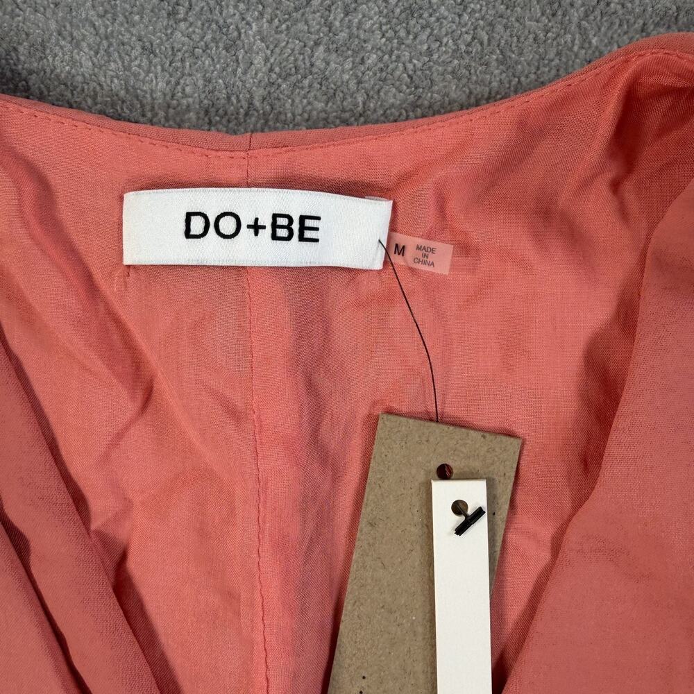 DO+BE Women's Medium Coral V-Neck Short Dress Kimono Sleeve with Pockets New - Picture 5 of 15